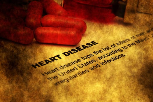 Heart disease grunge concept