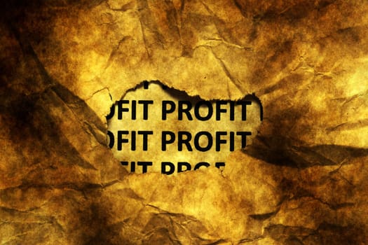 Profit text on paper hole