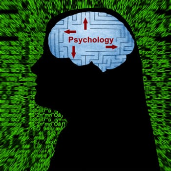 Psychology in mind concept
