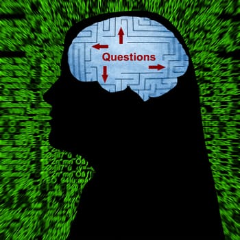 Questions in mind concept