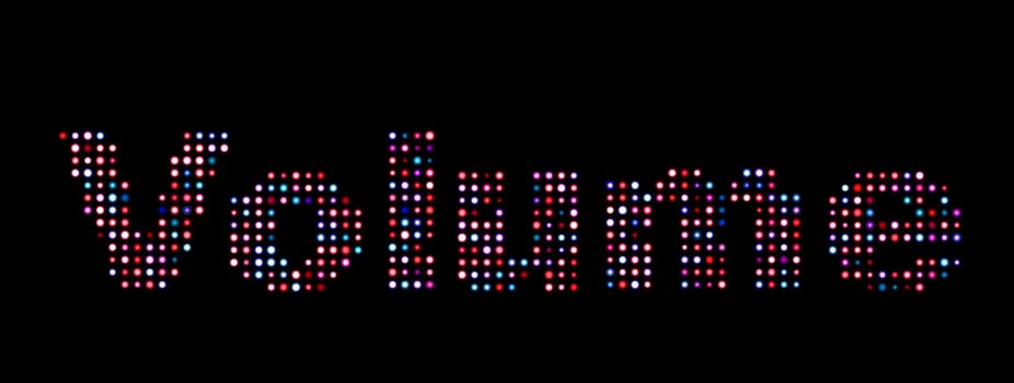Volume colorful led text