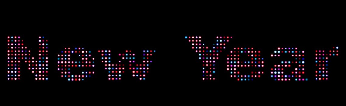 New year colorful led text