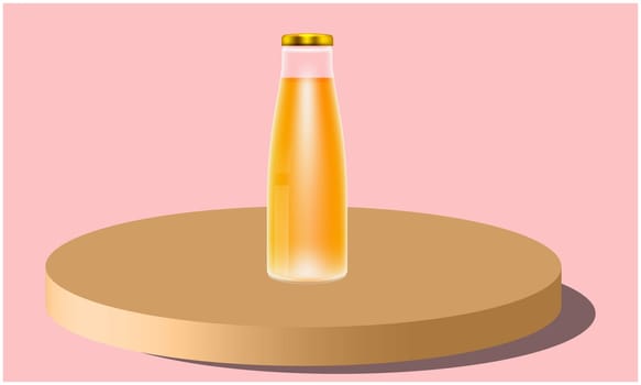 mock up illustration of juice bottle on podiums