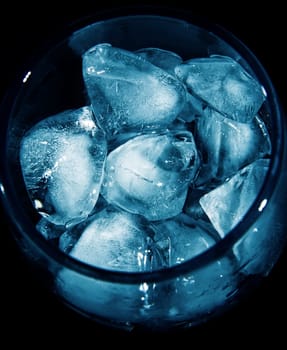 Ice in the glass closeup
