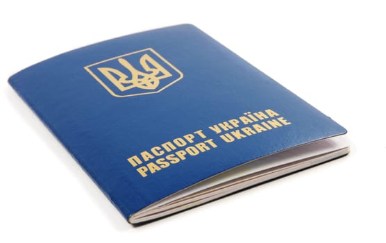Ukraine passport on the white