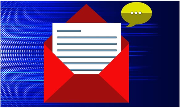 open email symbol on digital art background