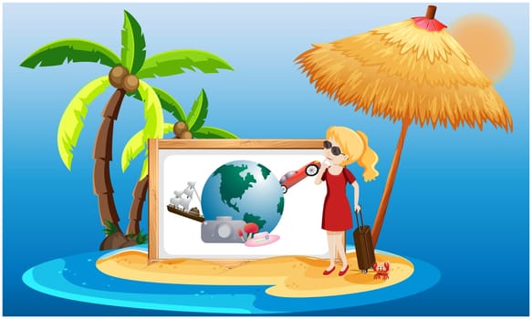 a traveler is standing on island in the sea