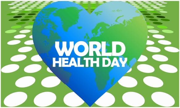 world in a heart on 3d illustration background