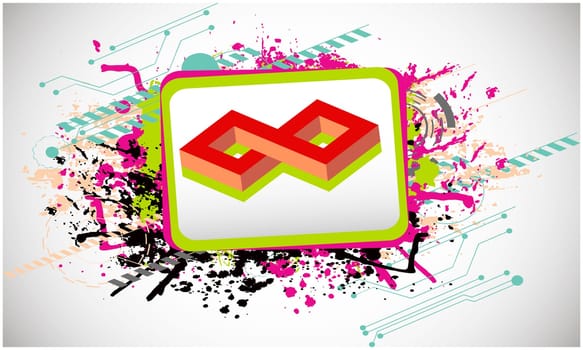 vector infinity symbol in a frame on color art background