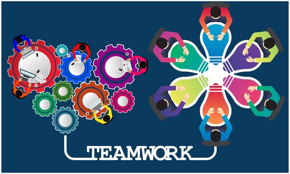several people sitting in teamwork to solve a problem