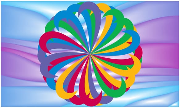 abstract art on colorful wave background
