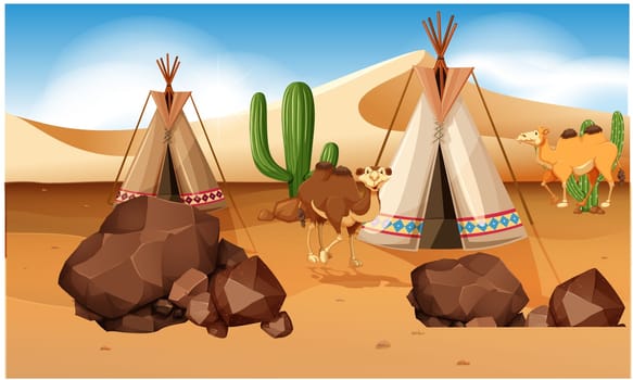 animals are living in shelters in desert