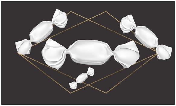 mock up illustration of candies on abstract background