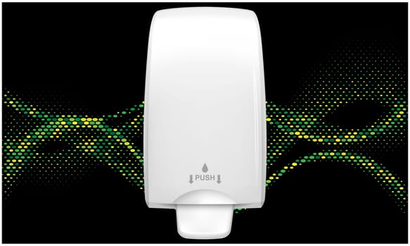 mock up illustration of soap dispenser on abstract background