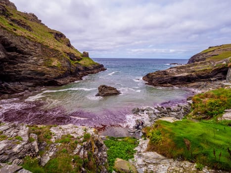 The Cove of Tintagel in Cornwall - a popular landmark at Tintagel Castle