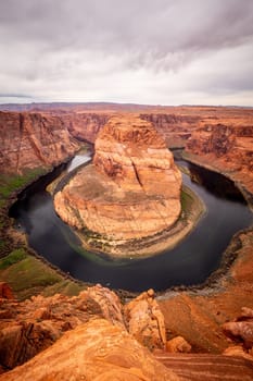 Wide angle view over Horseshoe Bend in Arizona - travel photography