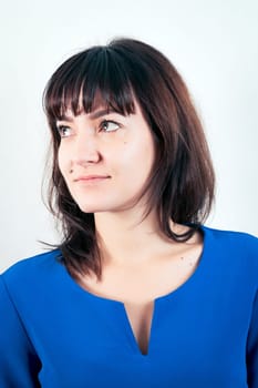 Casual pretty brunette girl closeup