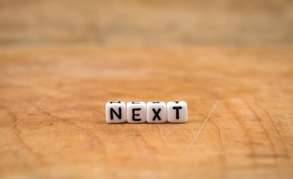 cube words on the wooden table
