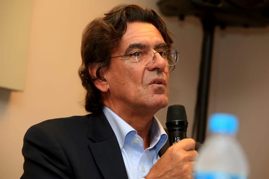 salvador, bahia / brazil - september 15, 2015: Luc Ferry, philosopher, defender of secular humanism is seen during an event in the city of Salvador.