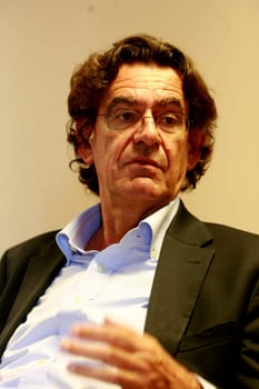 salvador, bahia / brazil - september 15, 2015: Luc Ferry, philosopher, defender of secular humanism is seen during an event in the city of Salvador.