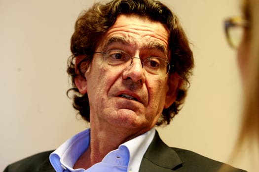 salvador, bahia / brazil - september 15, 2015: Luc Ferry, philosopher, defender of secular humanism is seen during an event in the city of Salvador.