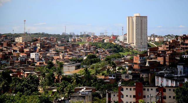 salvador, bahia / brazil - july 2, 2020: views of houses in the Cabula neighborhood in the city of Salvador.......