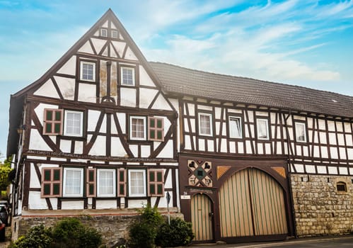 Old half-timbered house in a village in niederkleen hesse germany