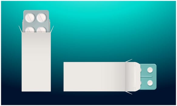 mock up illustration of medicine tablet on abstract background