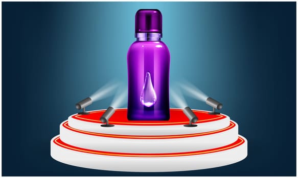 mock up illustration of sanitizer bottle on abstract background