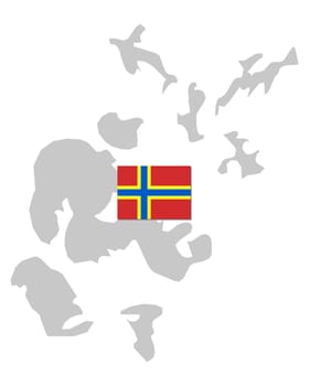 Fahne und Landkarte der Orkney Inseln