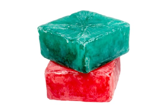 soaps off various shades with a clean white background