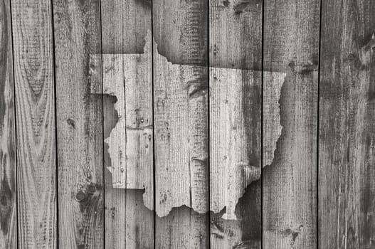 Map of Mato Grosso on weathered wood