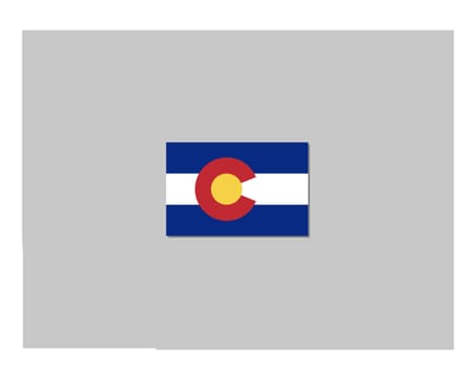 Fahne und Landkarte von Colorado
