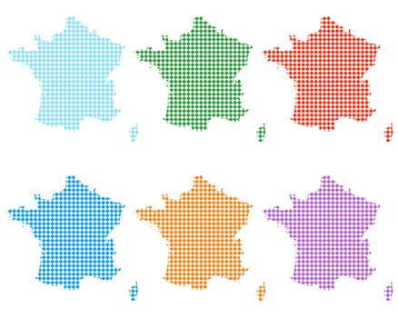 Karten von Frankreich mit kleinen Rauten