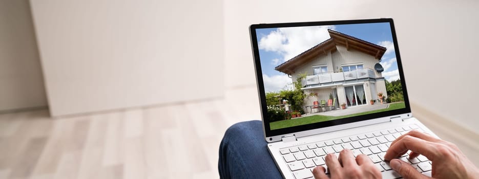 Online House And Real Estate Property Search On Laptop