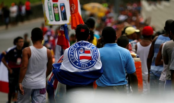 salvador, bahia / brazil - april 20, 2015: Esporte Clube Bahia fans face the queue to buy tickets at the Fonte Nova Arena in the city of Salvador, for the Bahia Football Championship match.