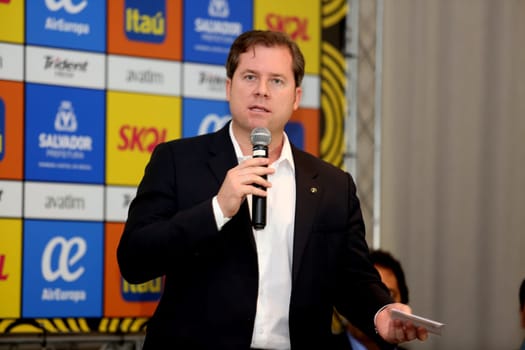 Salvador, Bahia / Brazil - February 16, 2017: Marx Beltrao, Brazil's minister of tourism is seen during an event in the city of Salvador.