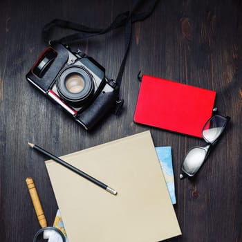 Accessories for travel. Traveler's outfit and vacation items. Flat lay.