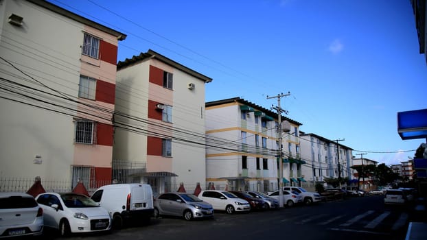 salvador, bahia / brazil - july 4, 2020: set of popular residential buildings in the neighborhood of Cabula in the city of Salvador...