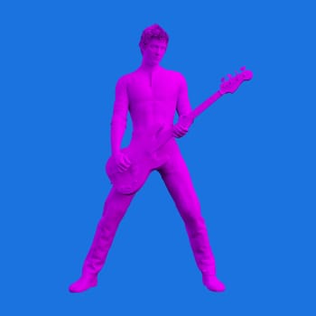 Bass Player Musician Playing in Concert Concept