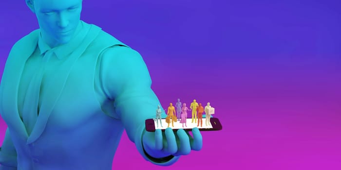 Man Using Gig Economy App and Finding Work
