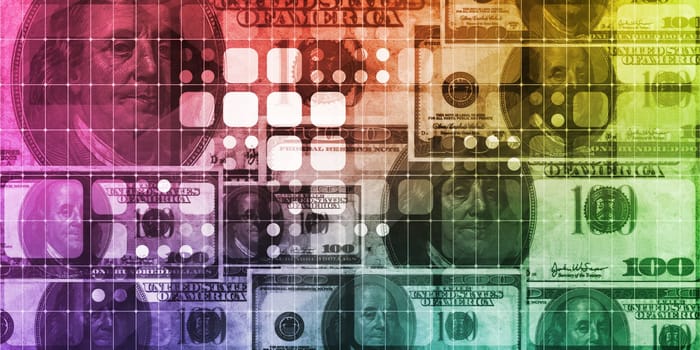USD Montage of American Currency with Technology Theme