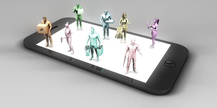 The Gig Economy with Mobile Phone to Access Services