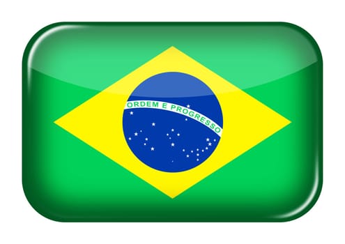 A Brazil web icon rectangle button with clipping path Verde e amarela