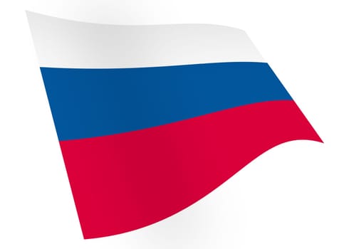 A Russia waving flag graphic isolated on white with clipping path