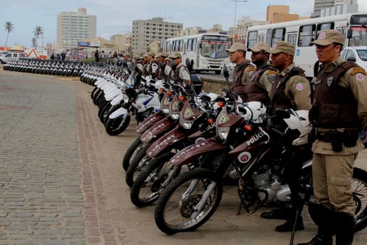 salvador, bahia / brazil - december 14, 2012: agents of the military police of Bahia are seen during the presentation ceremony of the summer operation in the city of Salvador.