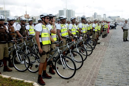 salvador, bahia / brazil - december 14, 2012: agents of the military police of Bahia are seen during the presentation ceremony of the summer operation in the city of Salvador.