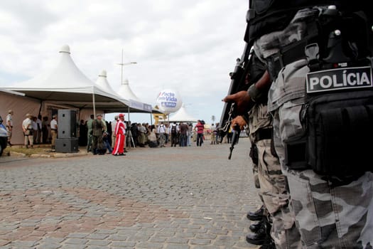 salvador, bahia / brazil - december 14, 2012: agents of the military police of Bahia are seen during the presentation ceremony of the summer operation in the city of Salvador.