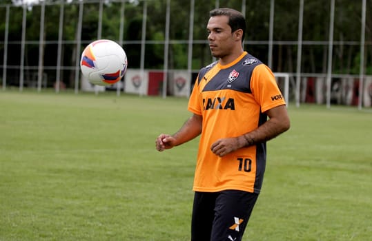 salvador, bahia / brazil - january 22, 2014: Leandro Domingues, midfielder of Esporte Clube Vitoria, seen in the city of Salvador.