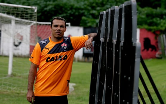 salvador, bahia / brazil - january 22, 2014: Leandro Domingues, midfielder of Esporte Clube Vitoria, seen in the city of Salvador.